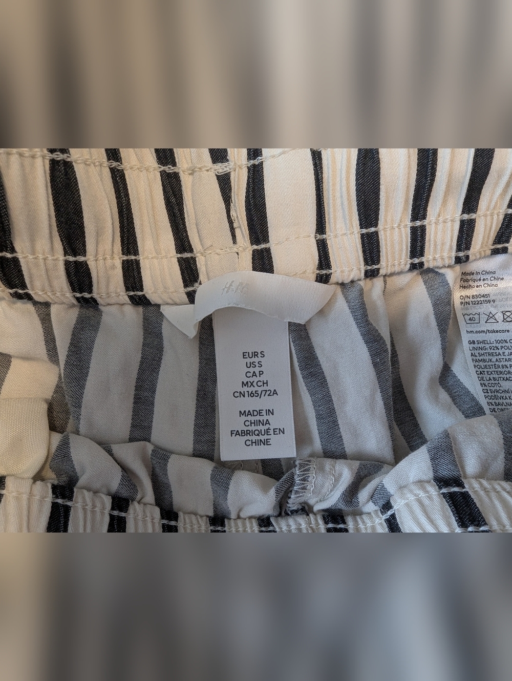 H&M Black & White Striped Drawstring Shorts - Picture 5 of 5